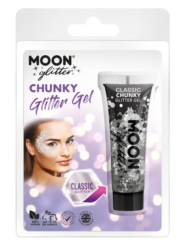 Moon Glitter Classic Chunky Glitter Gel, Silver