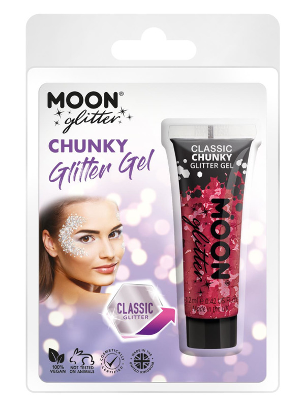 Moon Glitter Classic Chunky Glitter Gel, Red