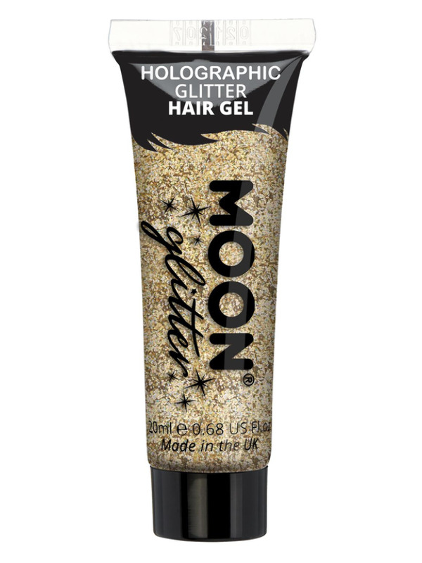 Moon Glitter Holographic Glitter Hair Gel, Gold