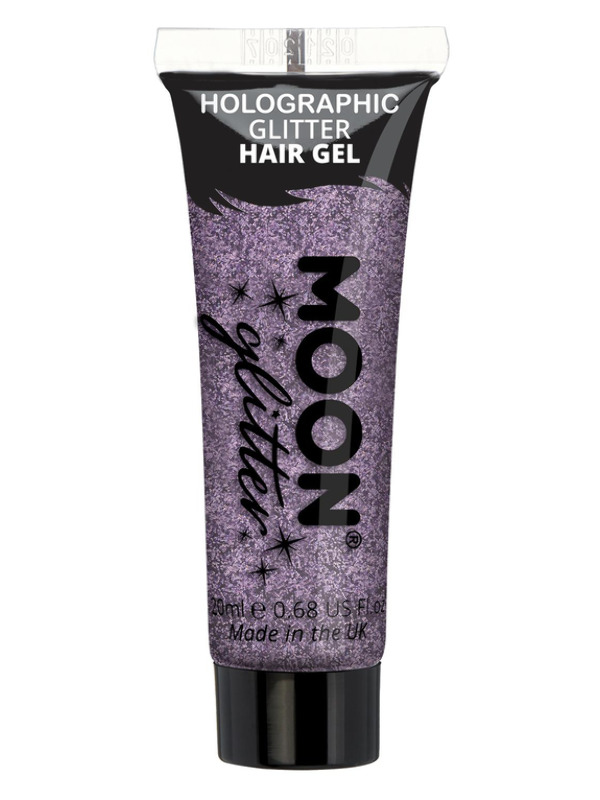 Moon Glitter Holographic Glitter Hair Gel, Purple