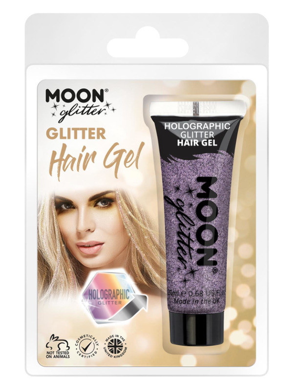 Moon Glitter Holographic Glitter Hair Gel, Purple