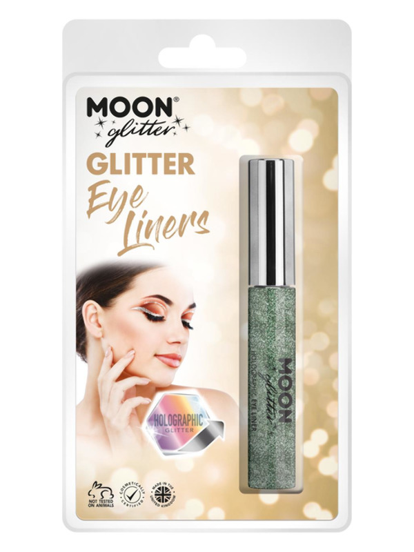 Moon Glitter Holographic Glitter Eye Liner, Green