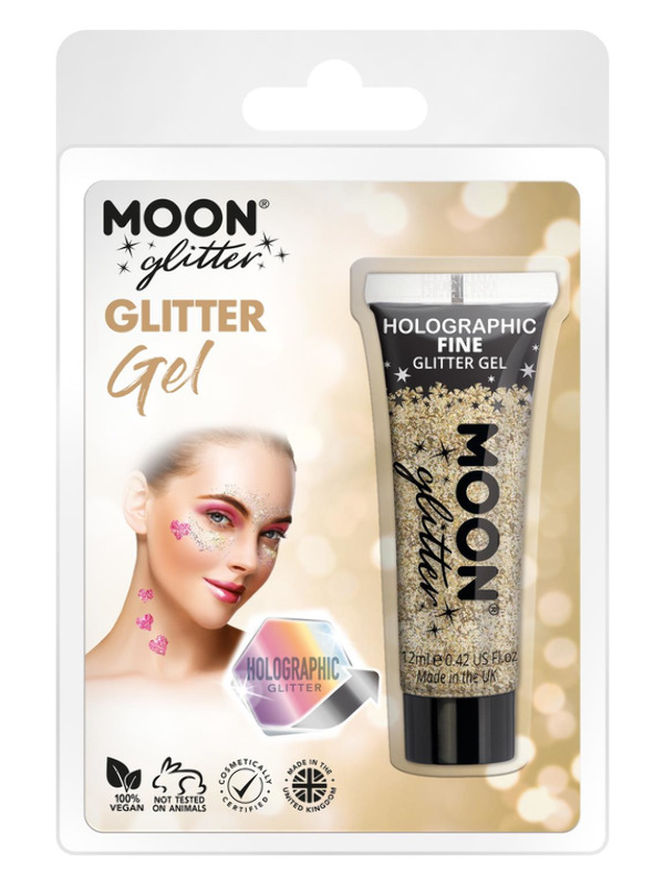 Moon Glitter Holographic Fine Glitter Gel, Gold
