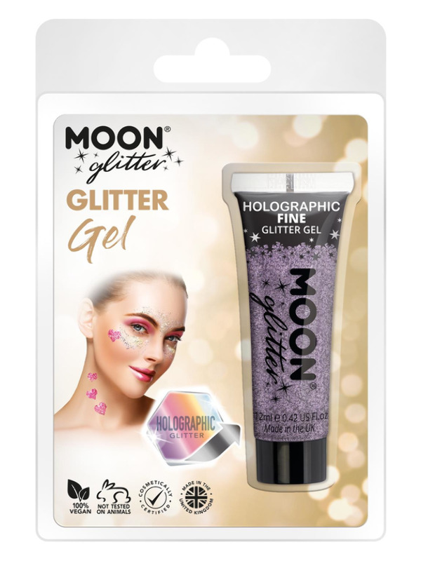 Moon Glitter Holographic Fine Glitter Gel, Purple