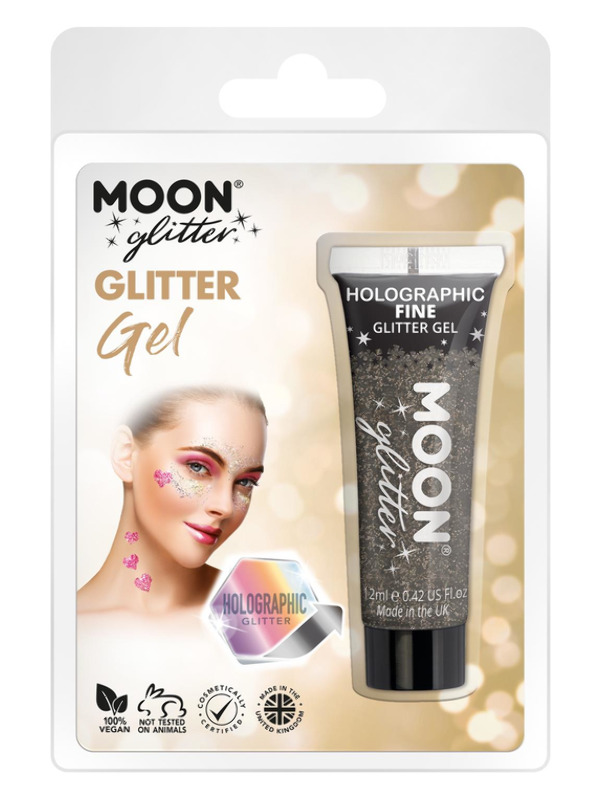 Moon Glitter Hologrpahic Fine Glitter Gel, Black