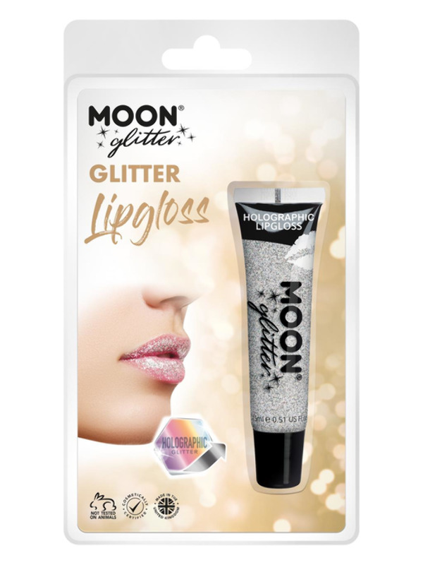 Moon Glitter Holographic Glitter Lipgloss, Silver