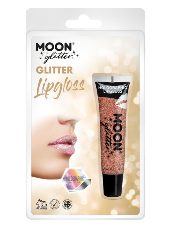 Moon Glitter Holographic Glitter Lipgloss, Rose Go