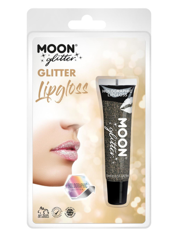 Moon Glitter Holographic Glitter Lipgloss, Black