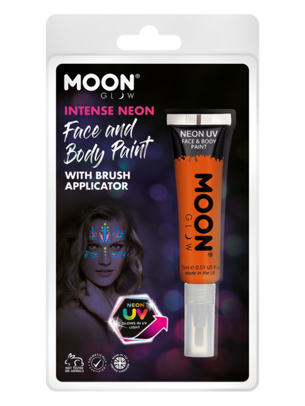 Moon Glow Intense Neon UV Face Paint, Orange