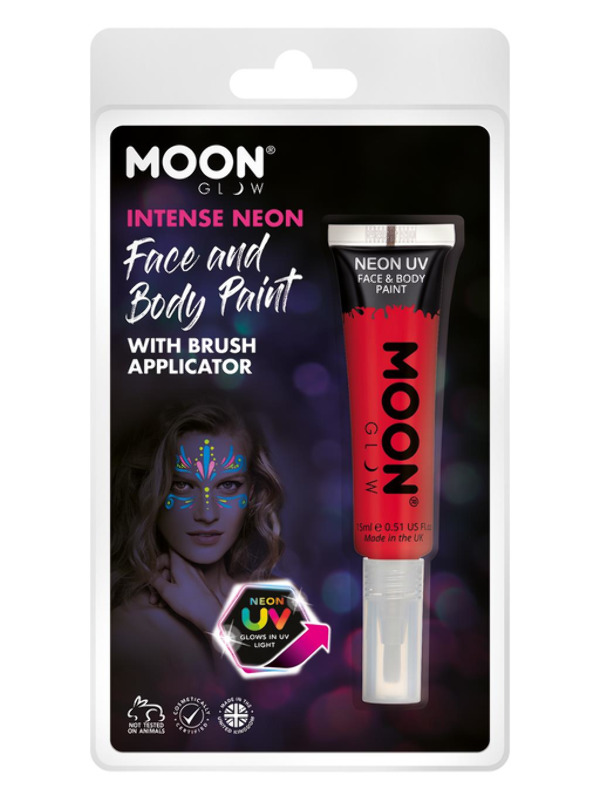 Moon Glow Intense Neon UV Face Paint, Red