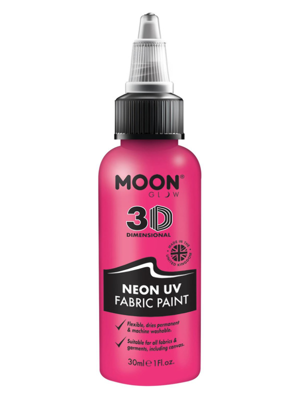 Moon Glow - Neon UV Intense Fabric Paint, Pink