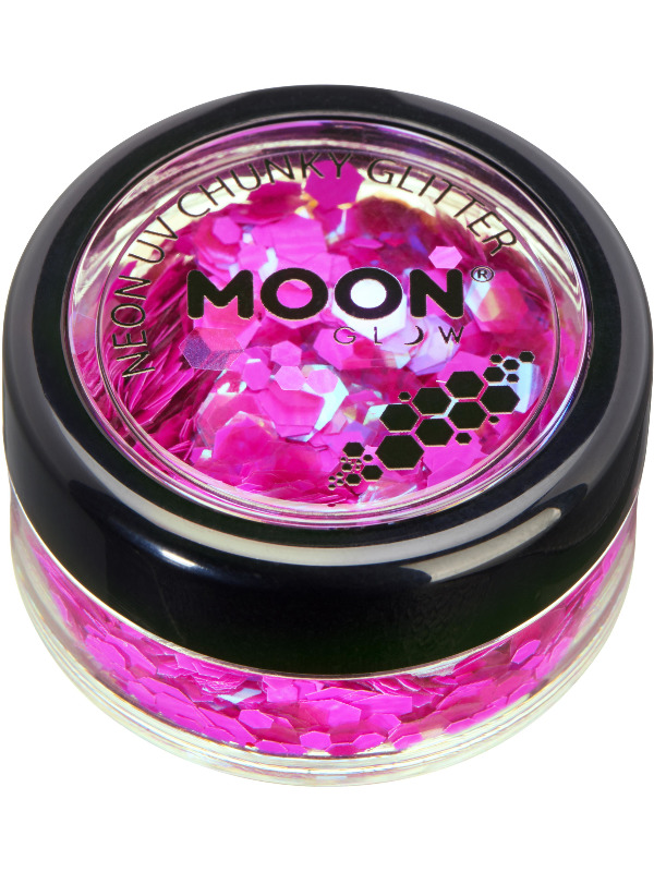 Moon Glow - Neon UV Chunky Glitter, Magenta