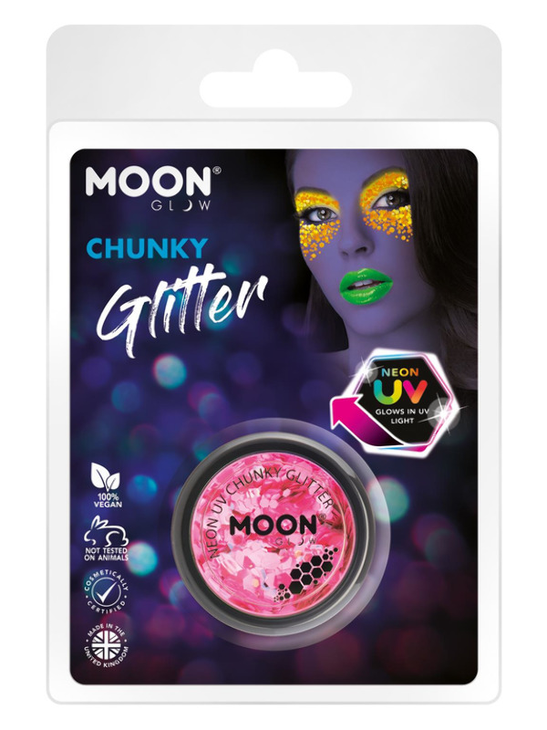 Moon Glow - Neon UV Chunky Glitter, Pink