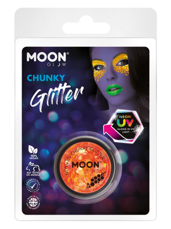 Moon Glow - Neon UV Chunky Glitter, Orange