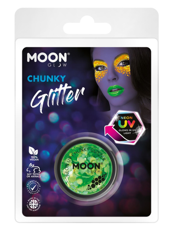 Moon Glow - Neon UV Chunky Glitter, Green