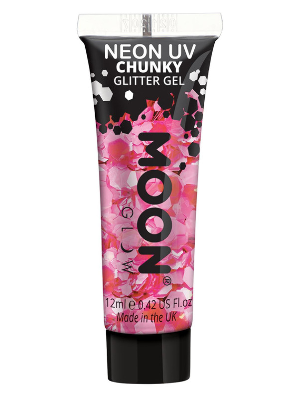 Moon Glow - Neon UV Chunky Glitter Gel, Pink