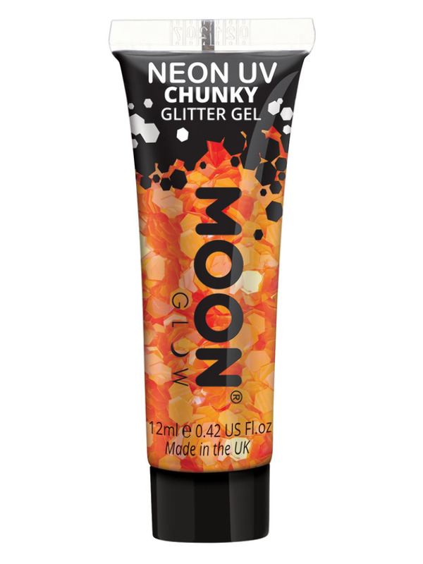 Moon Glow - Neon UV Chunky Glitter Gel, Orange