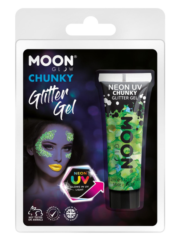 Moon Glow - Neon UV Chunky Glitter Gel, Green