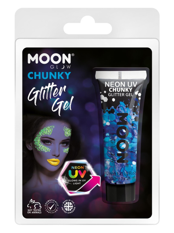 Moon Glow - Neon UV Chunky Glitter Gel, Blue