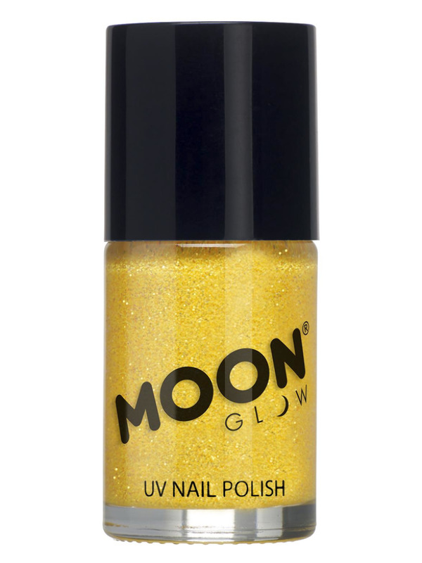Moon Glow - Neon UV Glitter Nail Polish, Golden