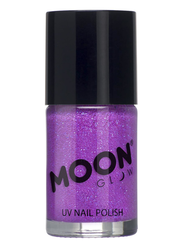 Moon Glow - Neon UV Glitter Nail Polish, Purple