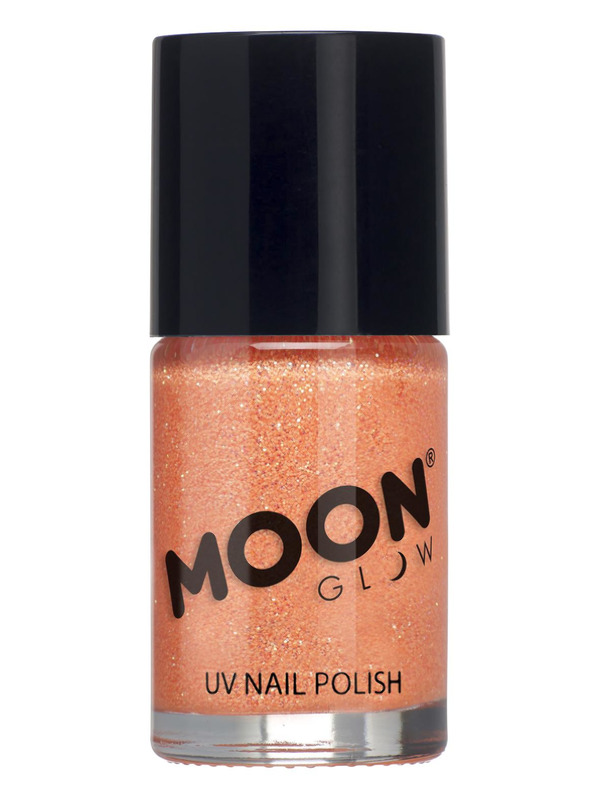 Moon Glow - Neon UV Glitter Nail Polish, Orange