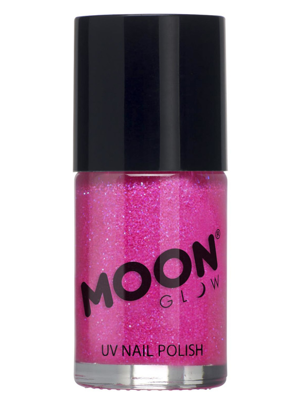 Moon Glow - Neon UV Glitter Nail Polish, Magenta