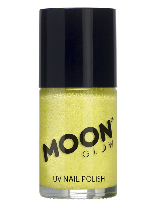 Moon Glow - Neon Uv Glitter Nail Polish, Yellow