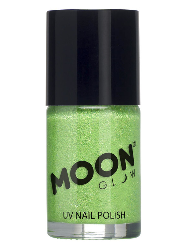 Moon Glow - Neon UV Glitter Nail Polish, Green