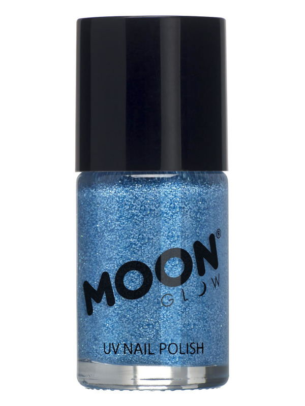 Moon Glow - Neon UV Glitter Nail Polish, Blue