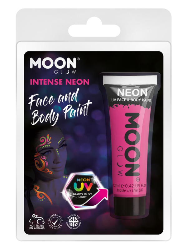 Moon Glow Intense Neon UV Face Paint, Hot Pink