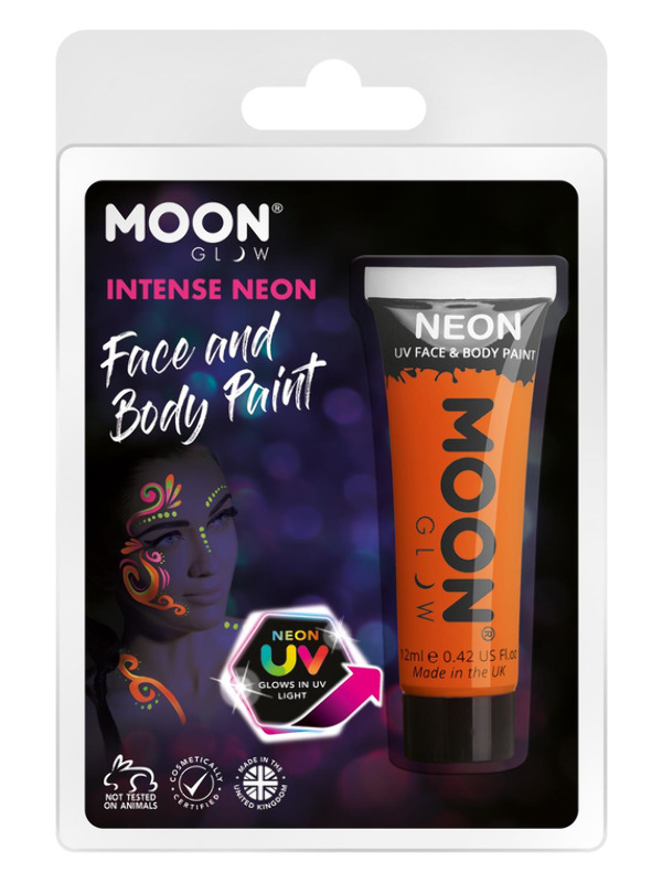 Moon Glow Intense Neon UV Face Paint, Orange
