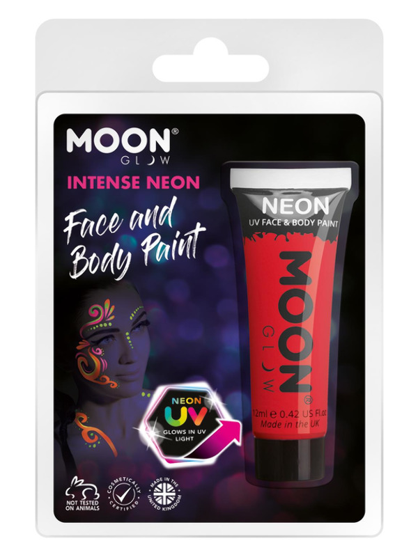 Moon Glow Intense Neon UV Face Paint, Red