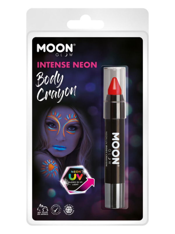 Moon Glow Intense Neon UV Body Crayons, Red