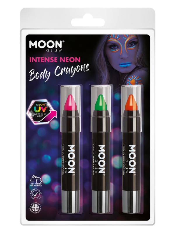 Moon Glow Intense Neon UV Body Crayons,