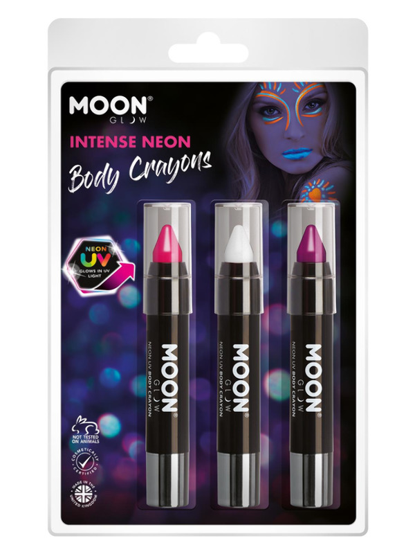 Moon Glow Intense Neon UV Body Crayons,
