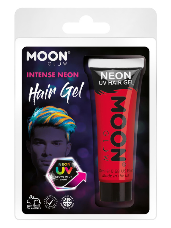 Moon Glow Intense Neon UV Hair Gel, Red