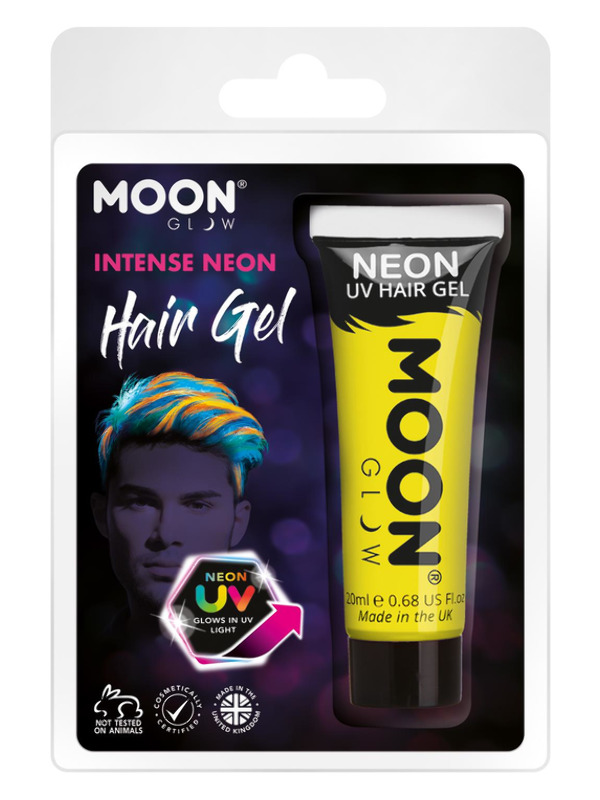 Moon Glow Intense Neon UV Hair Gel, Yellow