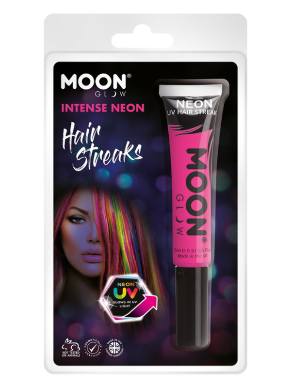 Moon Glow Intense Neon UV Hair Streaks, Hot Pink