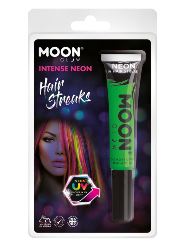 Moon Glow Intense Neon UV Hair Streaks, Green