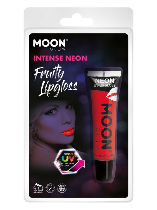 Moon Glow Intense Neon UV Fruity Lipgloss, Red