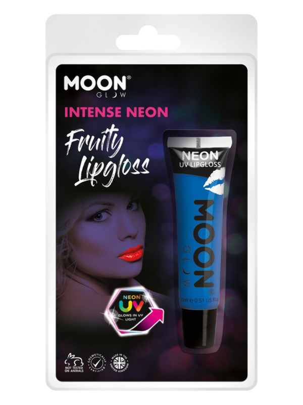 Moon Glow Intense Neon UV Fruity Lipgloss, Blue