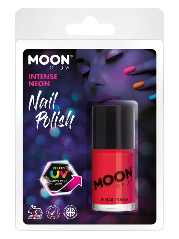 Moon Glow Intense Neon UV Nail Polish, Neon Red