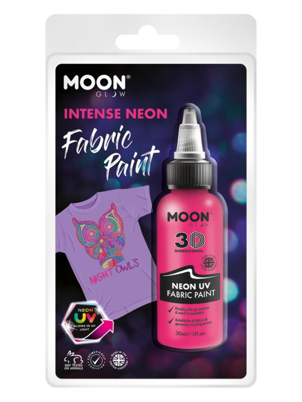 Moon Glow - Neon UV Intense Fabric Paint, Pink