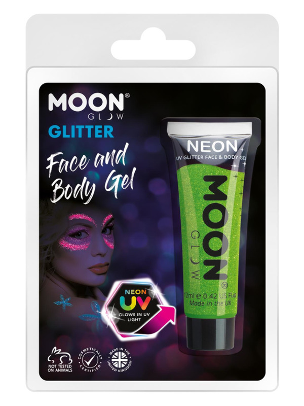 Moon Glow Neon UV Fine Glitter Gel, Green