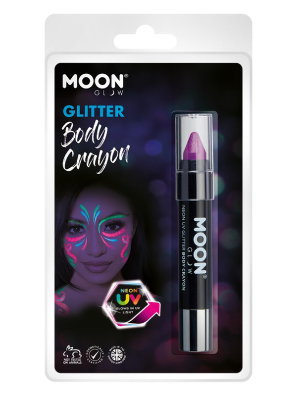 Moon Glow - Neon UV Glitter Body Crayosn, Purple