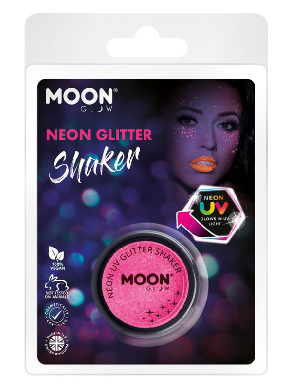 Moon Glow - Neon UV Glitter Shaker, Pink