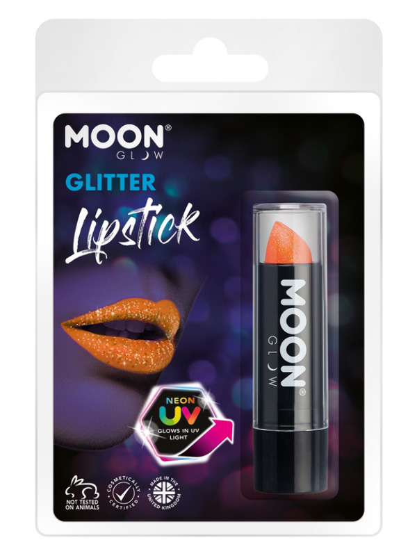 Moon Glow - Neon UV Glitter Lipstick, Orange