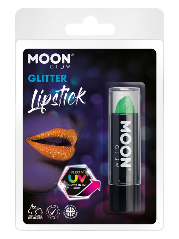 Moon Glow - Neon Uv Glitter Lipstick, Green