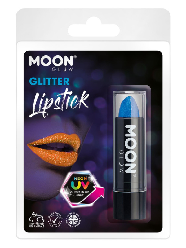 Moon Glow - Neon UV Glitter Lipstick, Blue